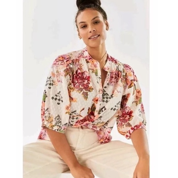 Anthropologie Pilcro cropped surf blouse - Picture 2 of 4